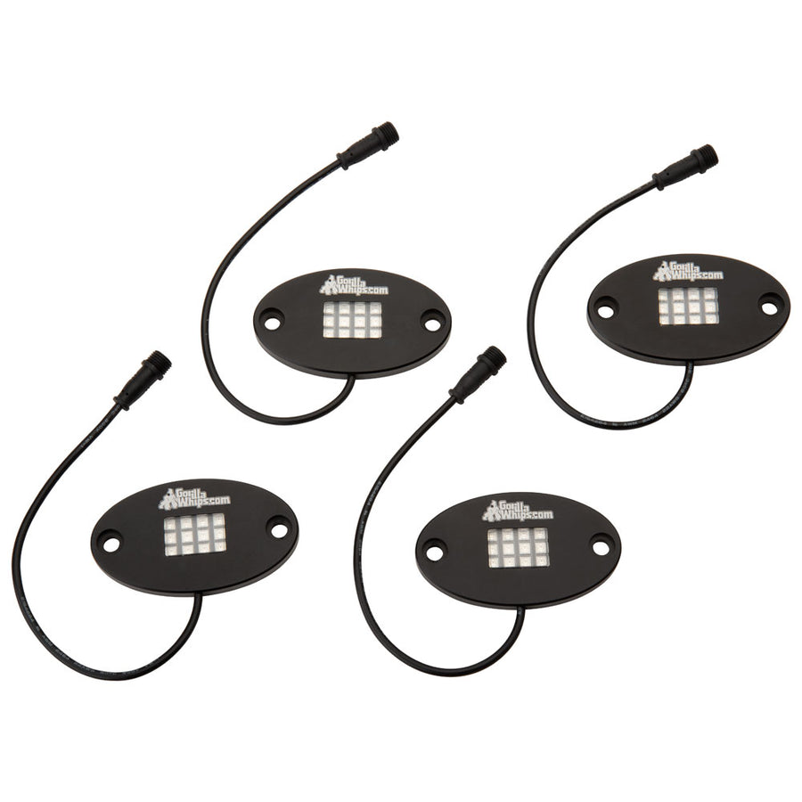 Gorilla Whips 12 LED Xtreme Rock Light Kit with Bluetooth Music Controller 4 Piece#mpn_LED-ROCK-X-1204